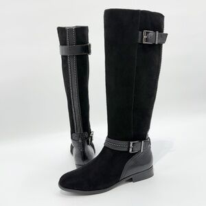 Alex Marie Davian Black Knee High Boots Women’s 9.5M Suede Leather Riding Boots